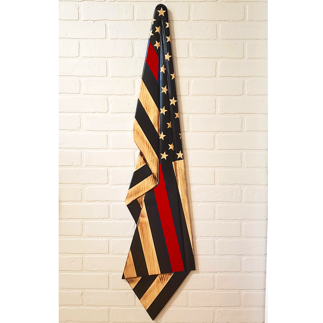 Thin Red Line Draped Flag