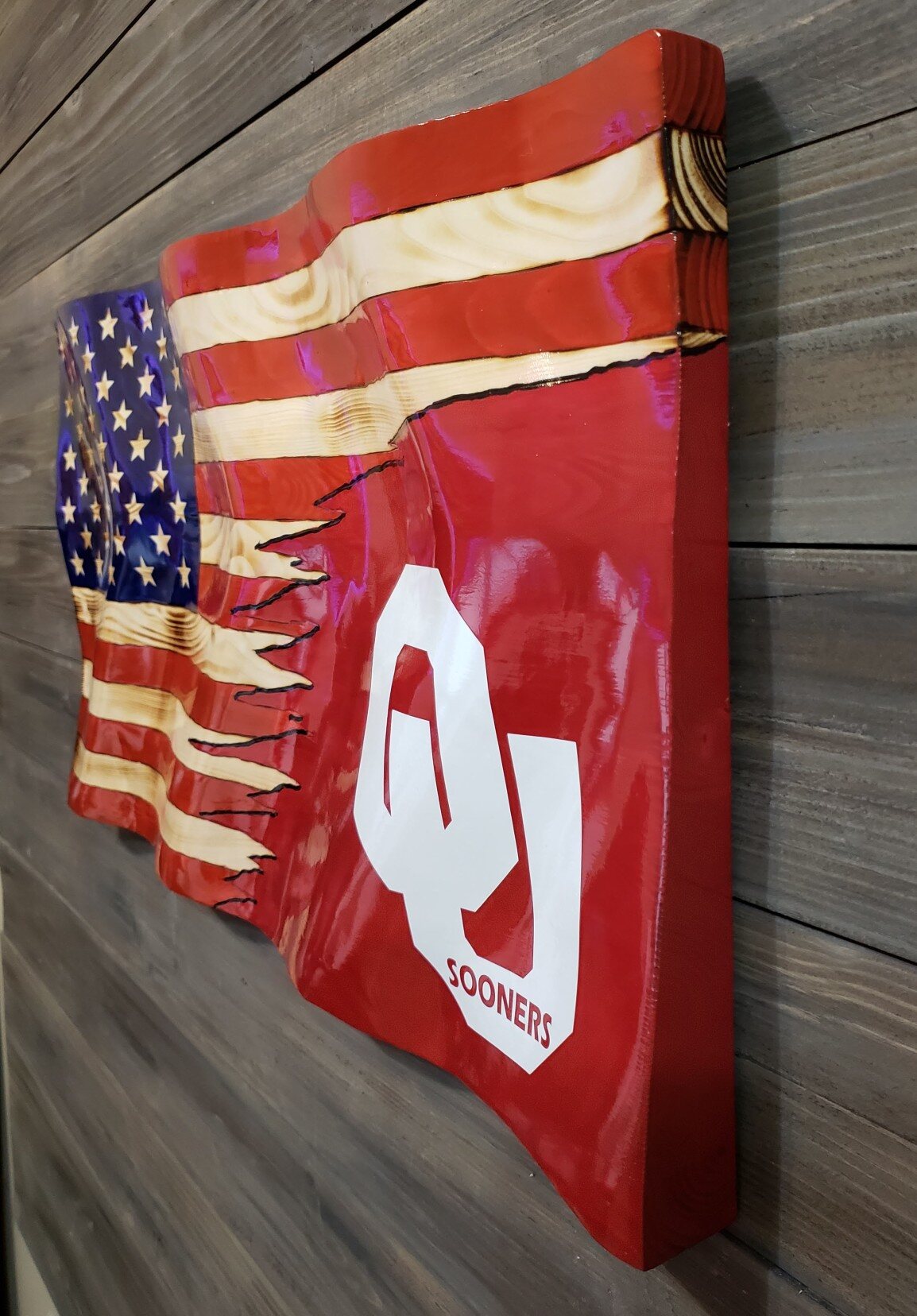Oklahoma Sooners Flag — Angled View