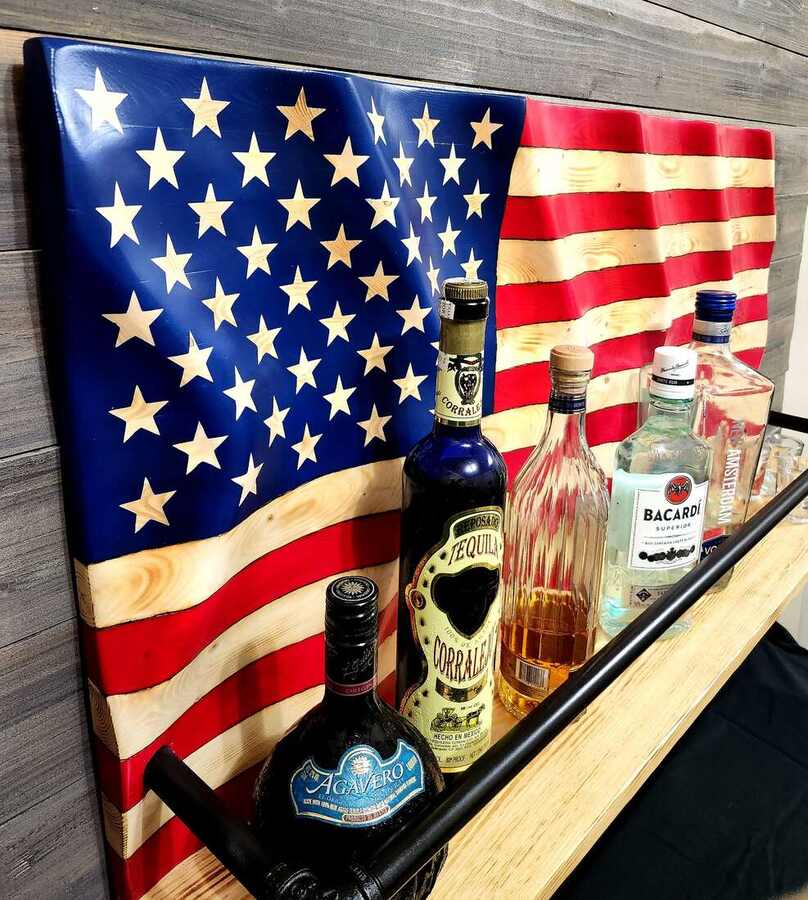Bottle Shelf Display — Side Detail