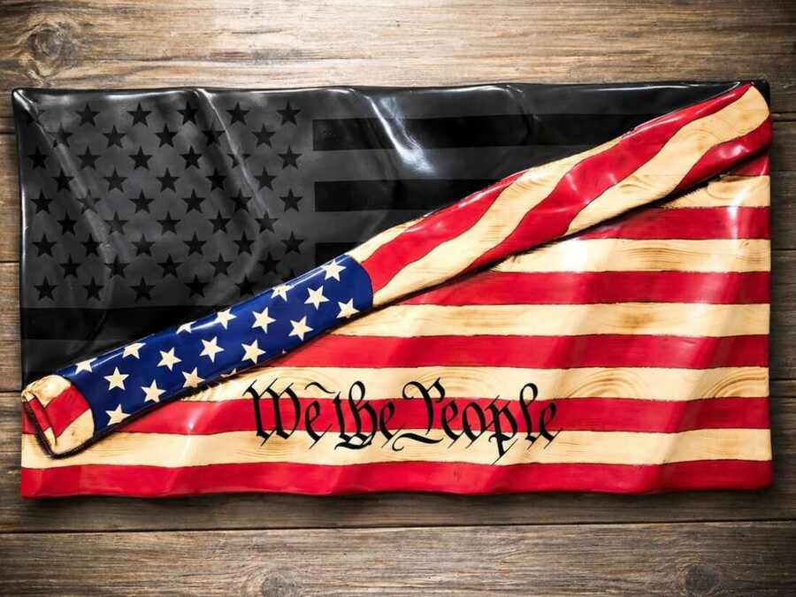 Rolled Down Blacked Out Flag