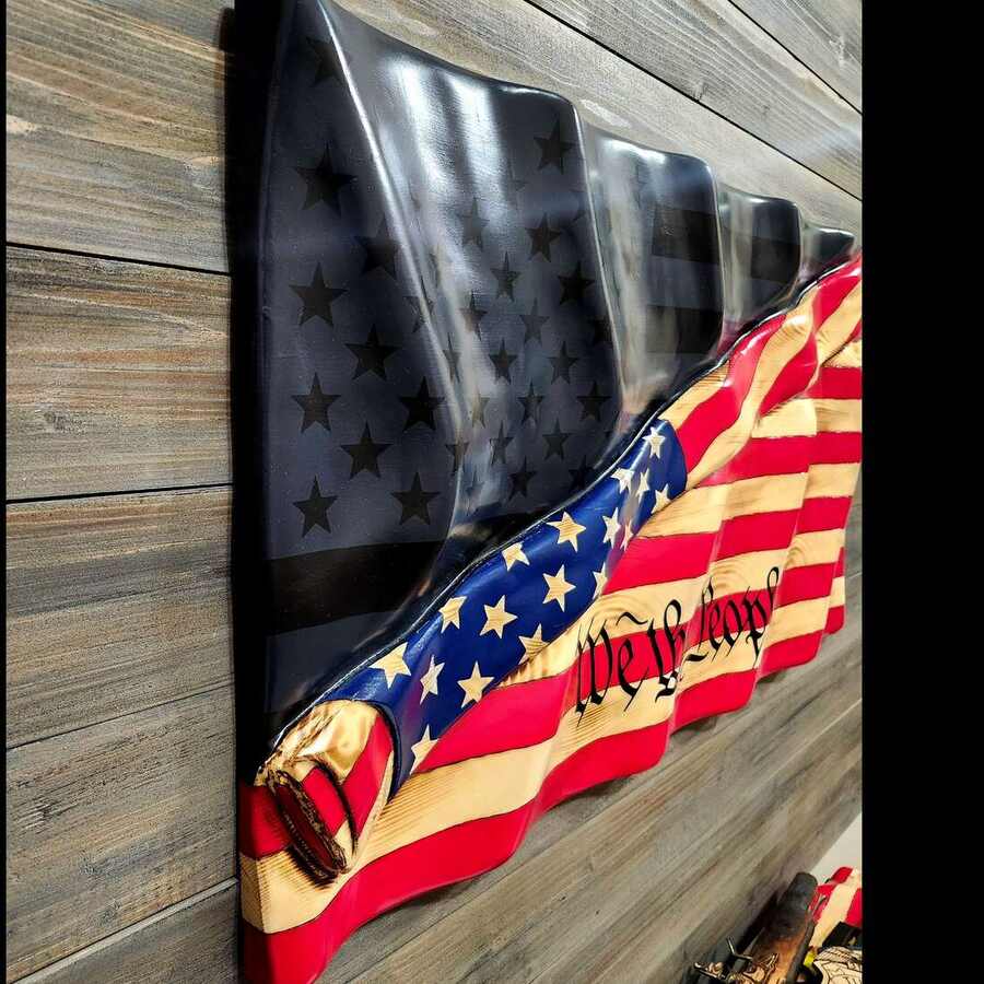 Rolled Down Blacked Out Flag — Side Detail
